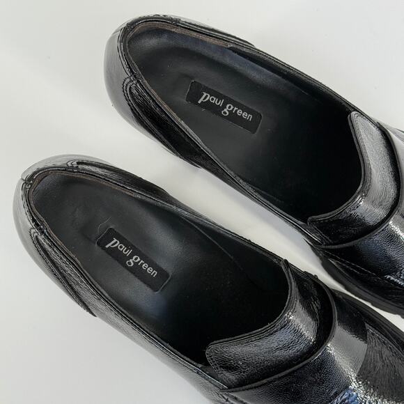 Paul Green Womens Pump US 9 UK 6.5 Crinkled Patent Leather Loafer Academia Nina - Picture 5 of 7